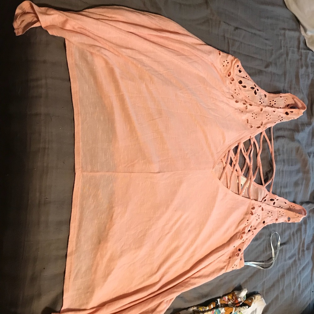 NWOT Forever 21 Peach Airy Strap front and back